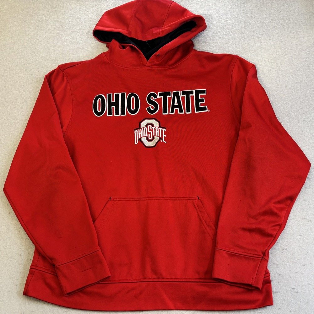 Ohio State Varsity Hoodie Mens Large Red NCAA Pullover Performance Sweatshirt